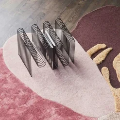 Curva Magazine Rack, Silver