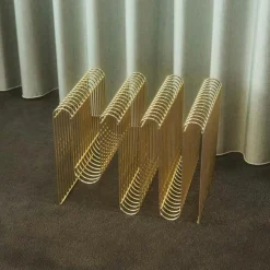 Curva Magazine Rack, Silver