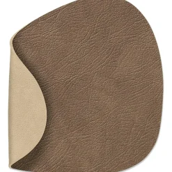 Curve Double Glass Mat, 11x13 cm, Brown/ Sand