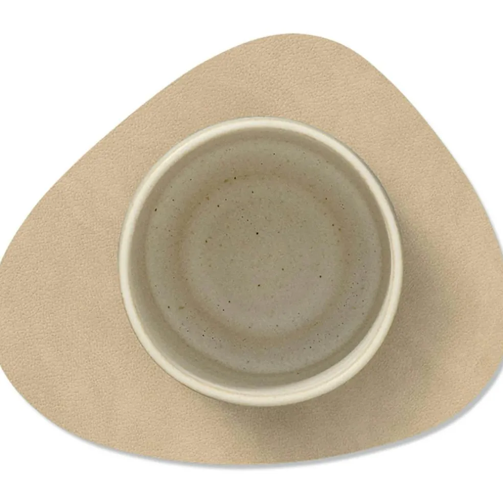 Curve Double Glass Mat, 11x13 cm, Brown/ Sand