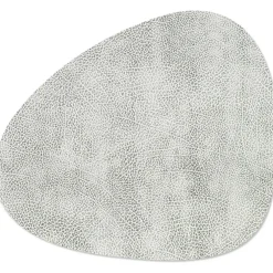 Curve L Placemat Table Mat, 37x44 cm, White/Gray