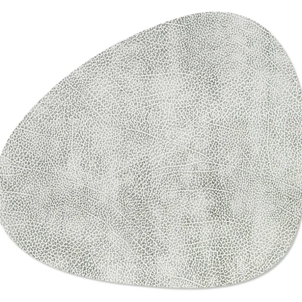 Curve L Placemat Table Mat, 37x44 cm, White/Gray
