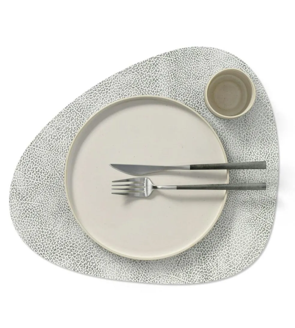 Curve L Placemat Table Mat, 37x44 cm, White/Gray