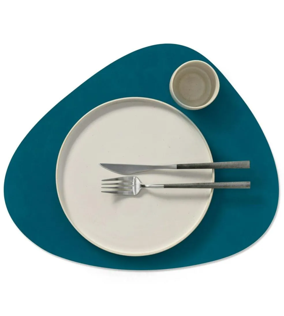 Curve L Reversible Table Mat 37x44 cm, Petrol/Midnight Blue
