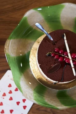 Curve Platter, Green / Beige