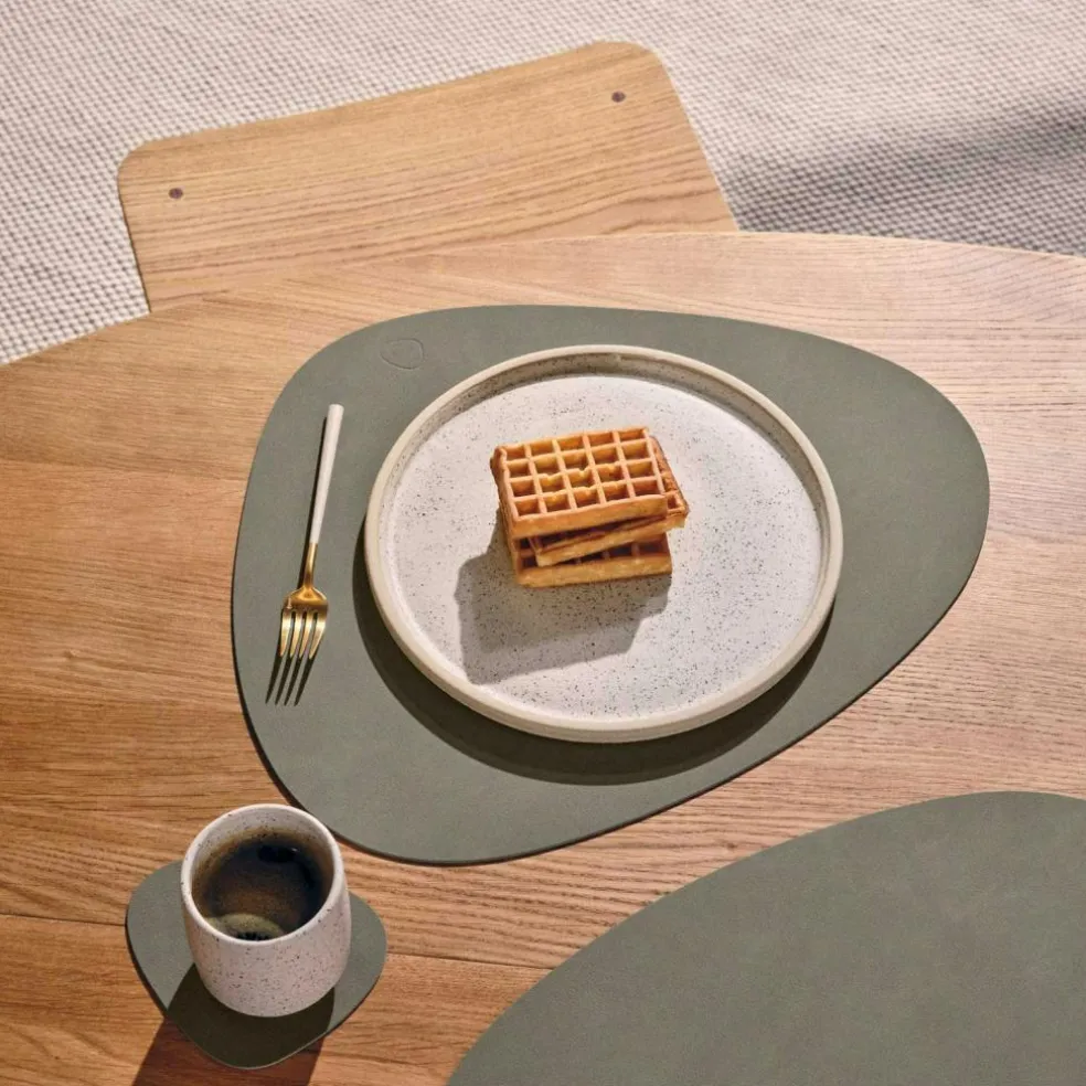 Curve S Table Mat Double 24x28 cm, Nupo Linen/Flint Grey