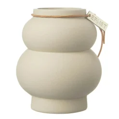 Curvy Vase Stoneware Beige, 21.5x12 cm