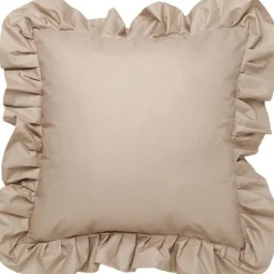 Cushion With Ruffle Outdoor 61x61 cm, Black / White