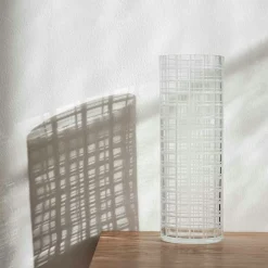 Cut In Number Vase Checked, 33 cm