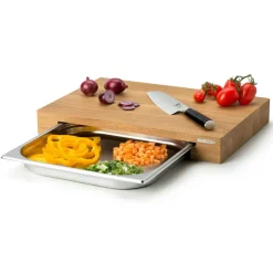 Cutting Board With One Tinplate, 39x27x6 cm