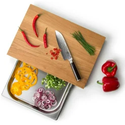 Cutting Board With One Tinplate, 39x27x6 cm