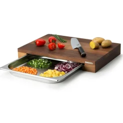 Cutting Board With One Tinplate, 39x27x6 cm