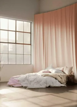 Daisy Bed Set 140x200 + 60x63 cm, White / Light Blue