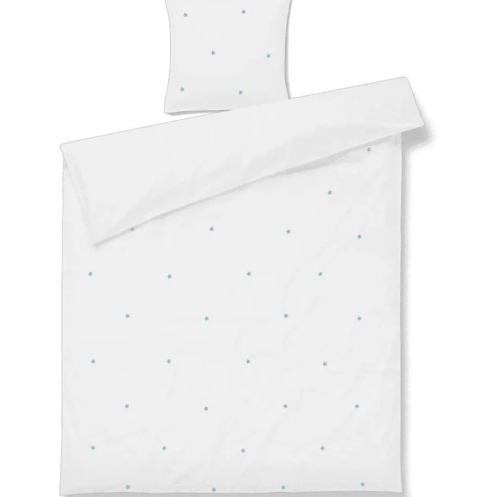 Daisy Bed Set 140x200 + 60x63 cm, White / Light Blue