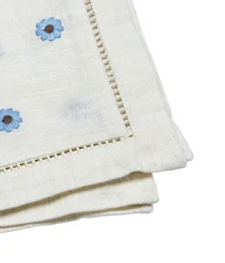 Daisy Cotton Napkin 45x45 cm, Blue