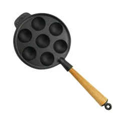 Danish Aebleskiver Frying Pan 22 cm With Handle In Beech