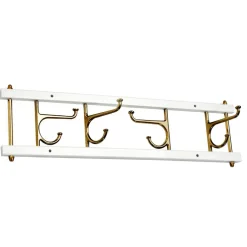 Decorative Hook Rail Maxi 4, White / Brass