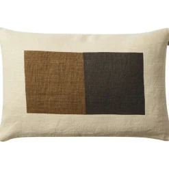 Deepak Cushion Cover 40x60 cm, Taupe / Dark Brown