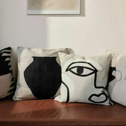 Delphine Cushion Cover 50x50 cm, Black