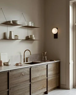 Dew Table Lamp / Wall Lamp, Black Painted Ash