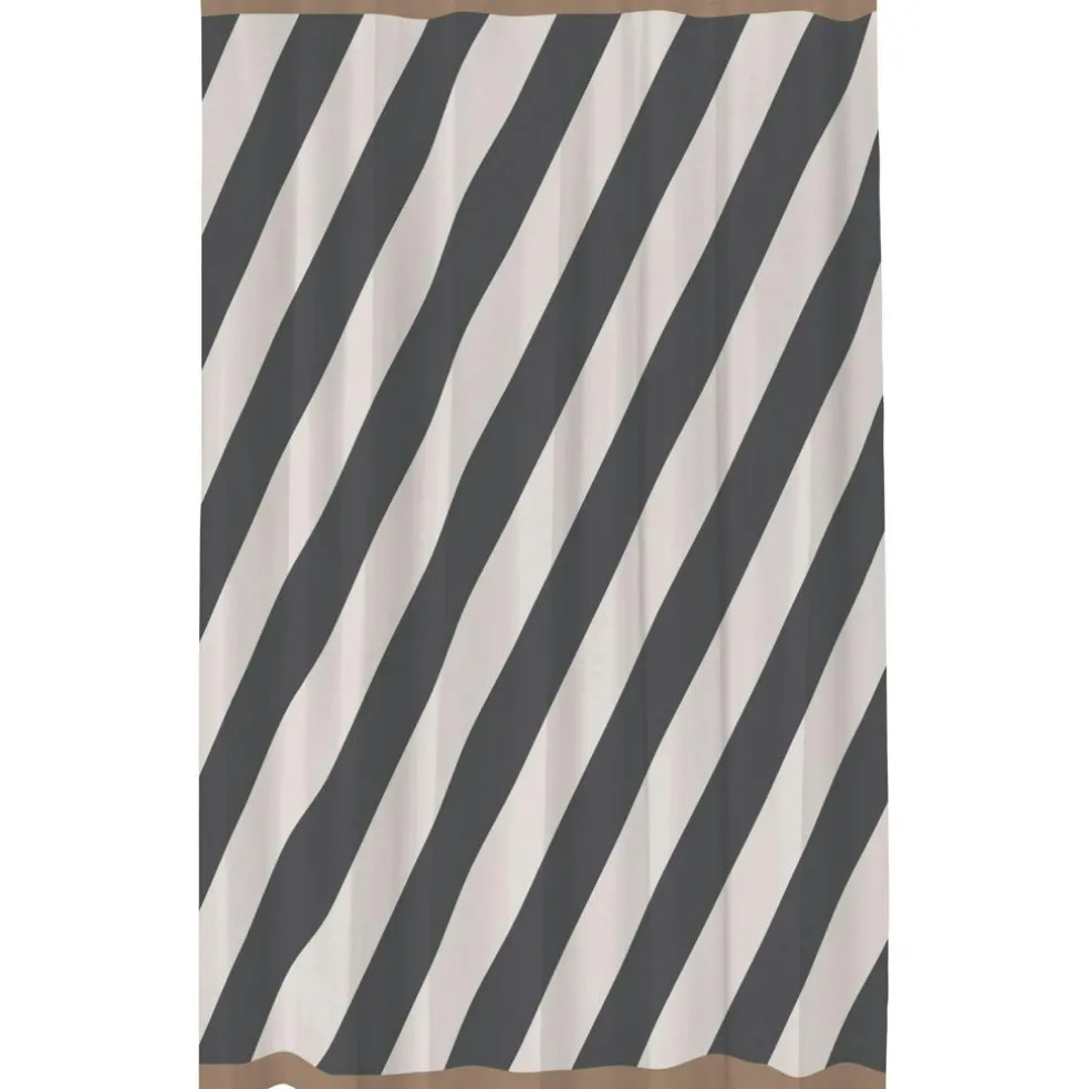 Diagonal Shower Curtain 150x200 cm, Dark Grey