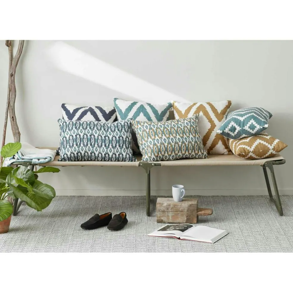 Diamond Cushion 50x50 cm, Heaven Blue / Off White