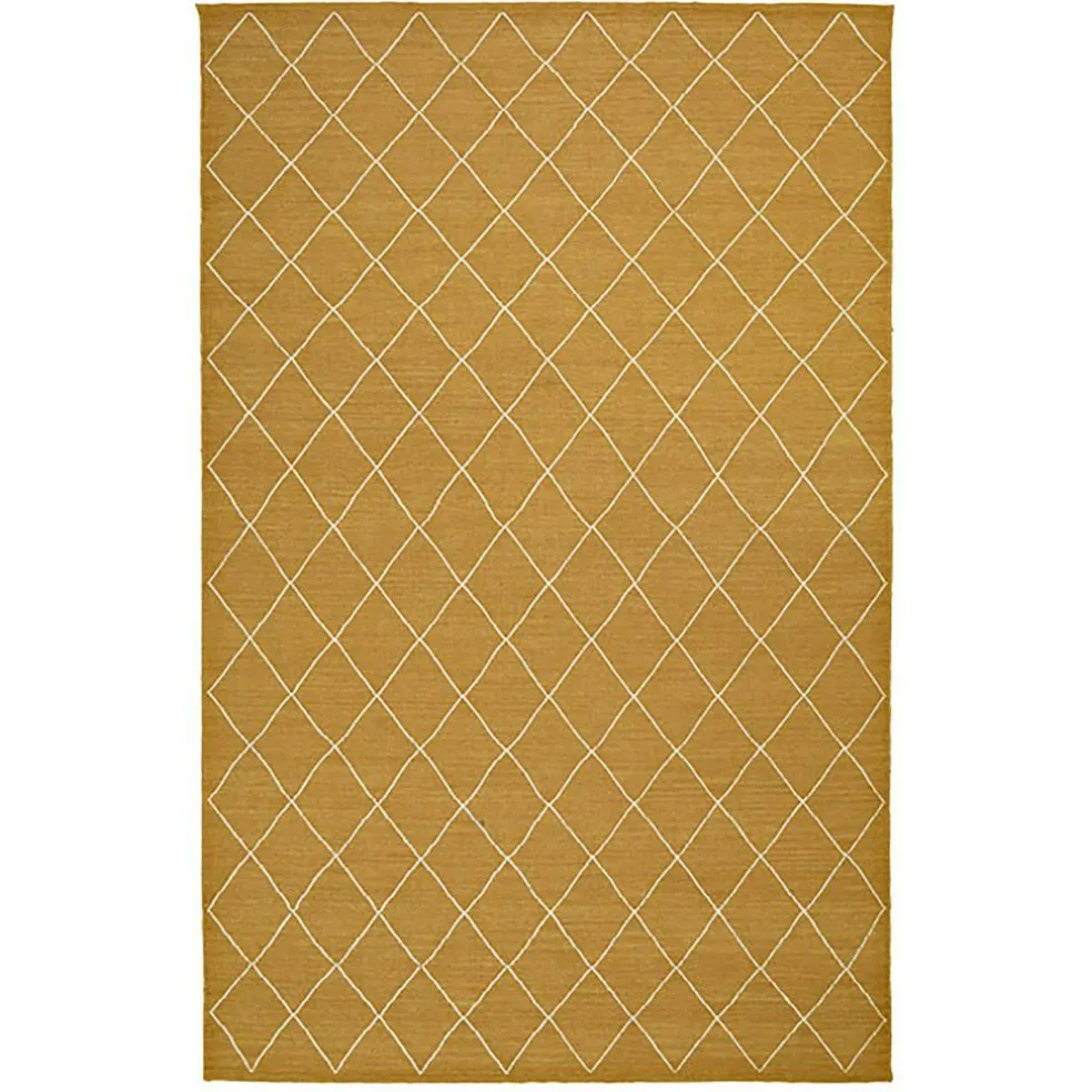 Diamond Dhurry Wool Rug 184x280 cm, Masala Yellow