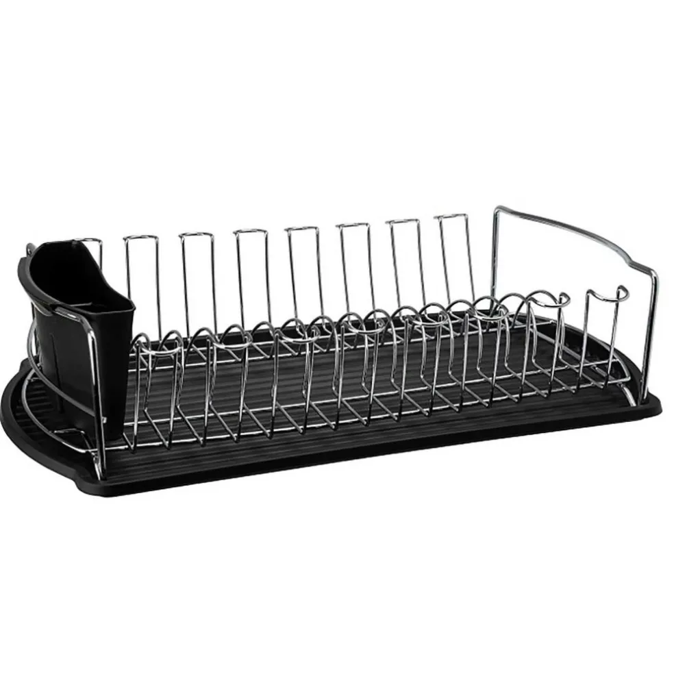 Disa Dish Drainer, Black/Chrome