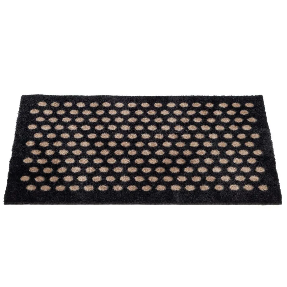 Dot Door Mat, Black / Beige, 90x60 cm