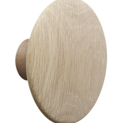 Dots Hook Wood Ø13 cm, Off-white