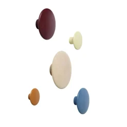 Dots Hook Wood Ø13 cm, Off-white