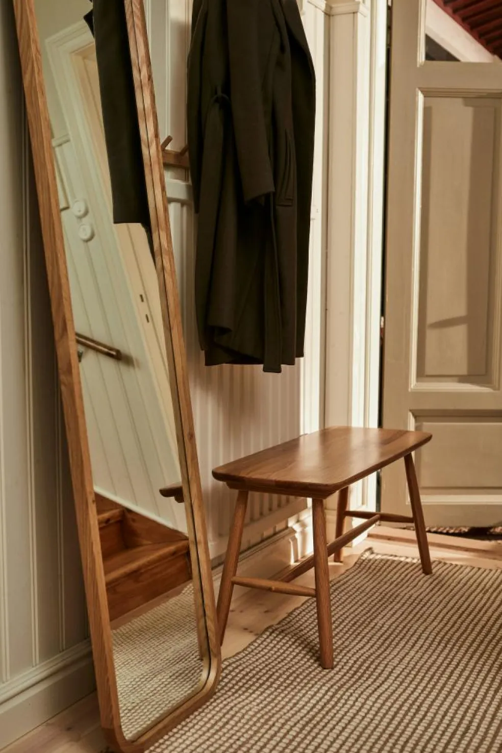 Dotted Wool Rug Natural, 75x150 cm