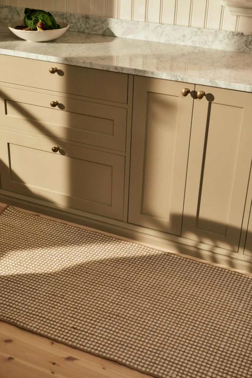 Dotted Wool Rug Natural, 75x150 cm