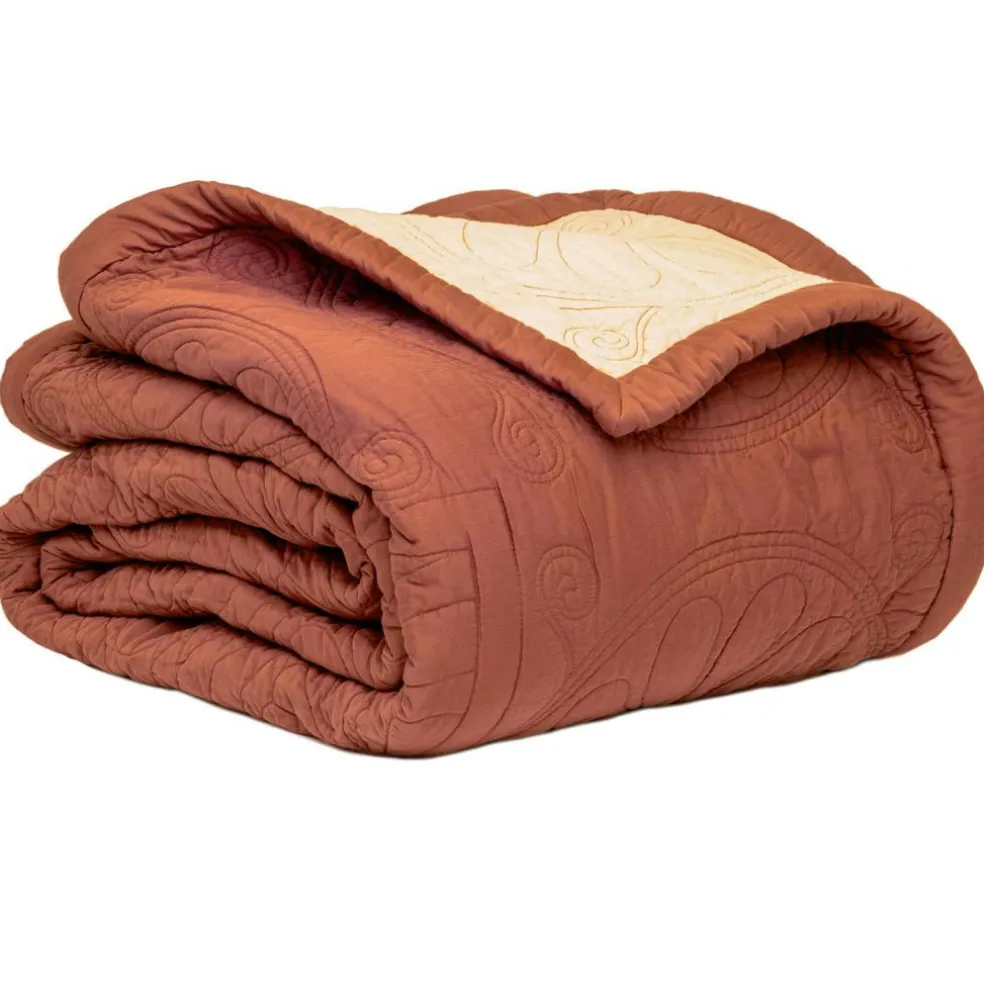 Durham Dusk Bedspread 180x260 cm, Yellow/Rust