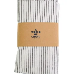 ECO THINSTRIPE Table Cloth 140x250 cm, White/Black