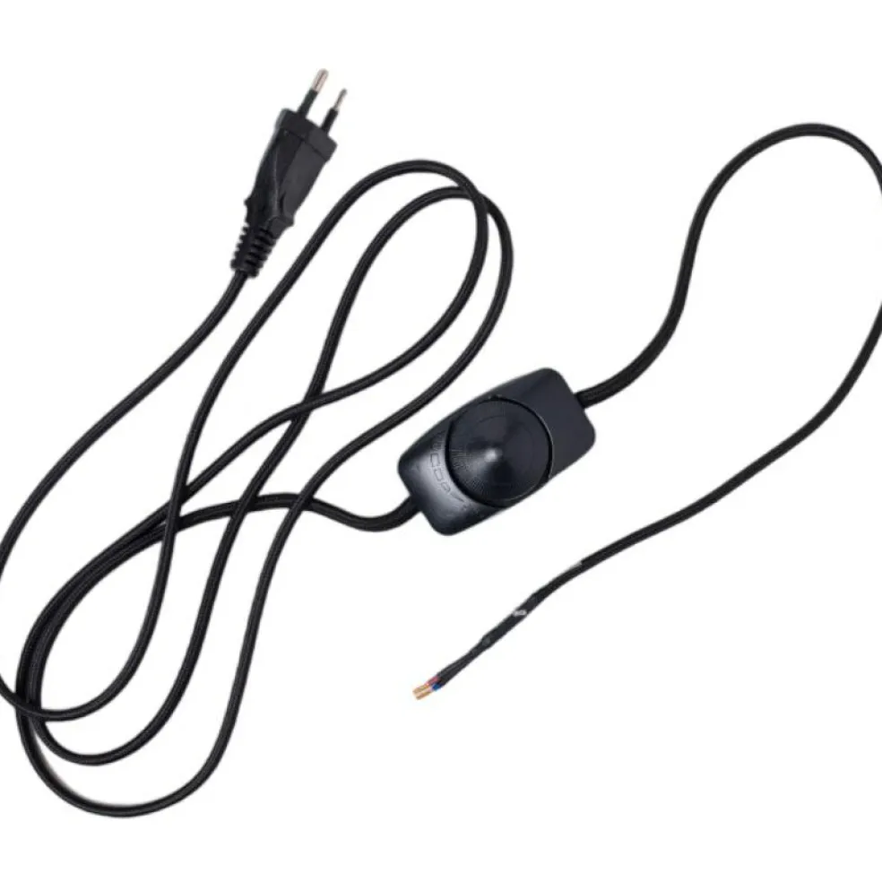Edgeform Cord Set With Dimmer For Wall Lamp, Black