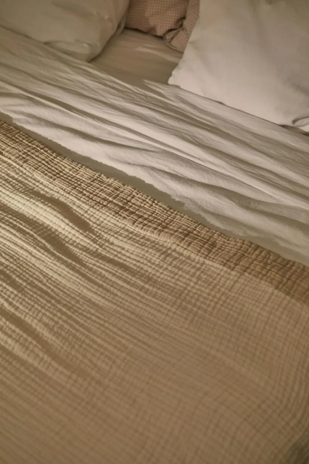 Ella Crincle Bedspread 260x260 cm, Sand