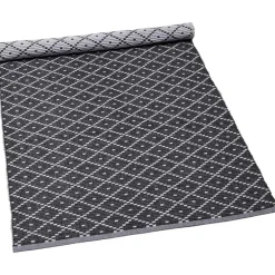 Ella Ribbed Rug Dark Grey / White, 70x160 cm