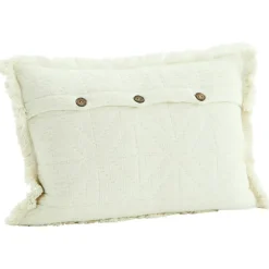 Embroidered Cushion Cover 30x45 cm, Sage