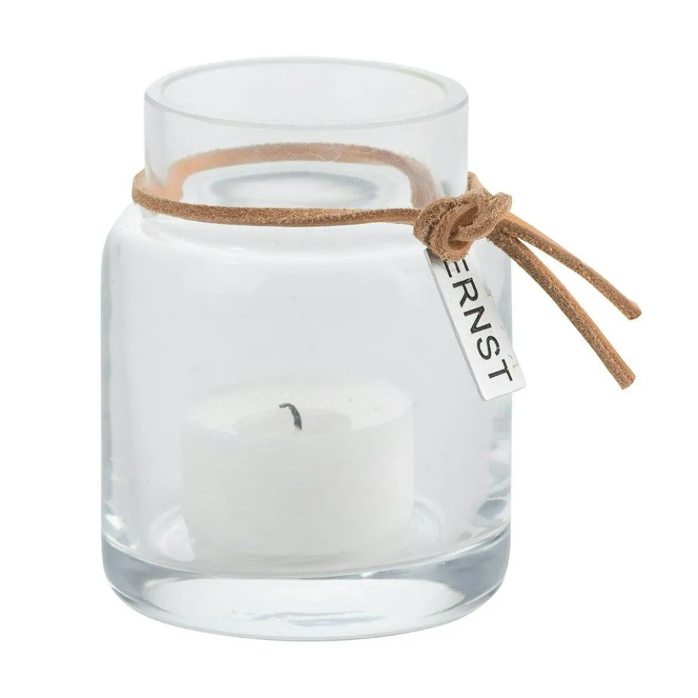 Ernst Candle Holder 8x5 cm, Clear