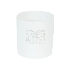 Ernst Quote Candle Holder, ”Missa Aldrig” White