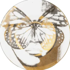 Espresso Cup With Saucer, Golden Butterfly Black And White