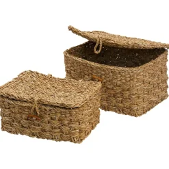 Esther Baskets With Lid 2-pack, Natural