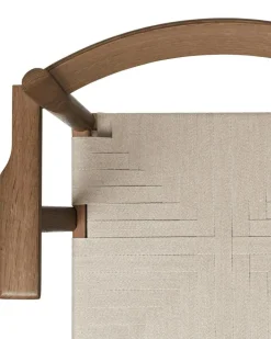 F Chair, Fumed Oak / Webbing In Linen