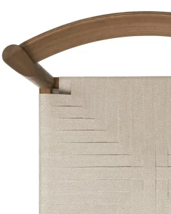 F Chair, Fumed Oak / Webbing In Linen