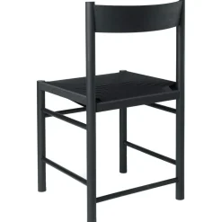 F Chair, Oiled Oak / Black Webbing