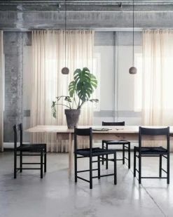 F Chair, Oiled Oak / Black Webbing