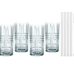 Feel Good Longdrink Glass With Straw 44.5 cl 4-pack