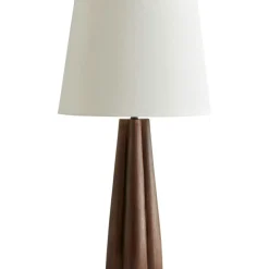 Fiber Table Lamp, Dark Oak