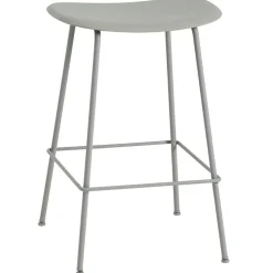 Fiber Tube Bar Stool 75 cm, Natural White / White